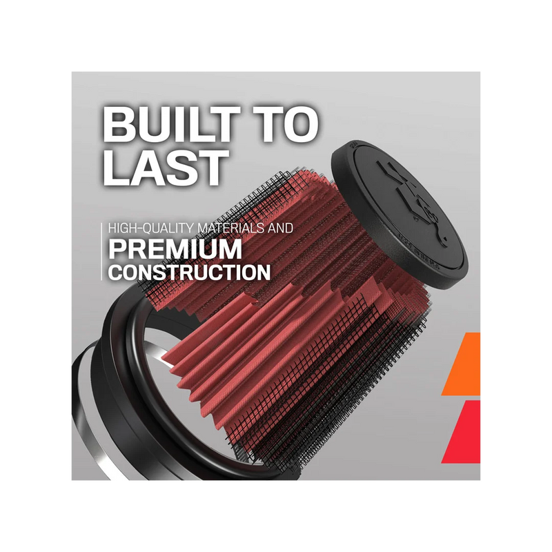 K&N RU-5065XD Universal Clamp-On Air Filter, Tapered Conical, 6.5 in Diameter