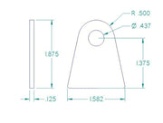 FLAT TAB 7/16" HOLE, 1 3/8" HEIGHT, 1/8" THICK