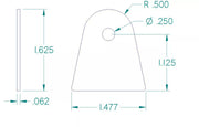 FLAT TAB 1/4" HOLE, 1 1/8" HEIGHT, 1/16" THICK