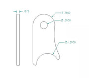 WELD ON SUSPENSION UPPER SHOCK MOUNTING TAB FOR 1 1/2" TUBE, 1/2" HOLE