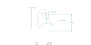 WELD ON SUSPENSION TRAILING ARM MOUNTING TAB FOR 2 1/2" TUBE, 1/2" HOLE