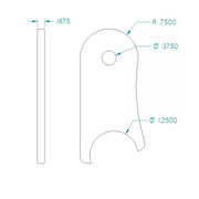 WELD ON SUSPENSION UPPER SHOCK MOUNTING TAB FOR 1 1/4" TUBING, 3/8" HOLE