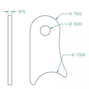 WELD ON SUSPENSION UPPER SHOCK MOUNTING TAB FOR 1 3/4" TUBE 1/2" HOLE