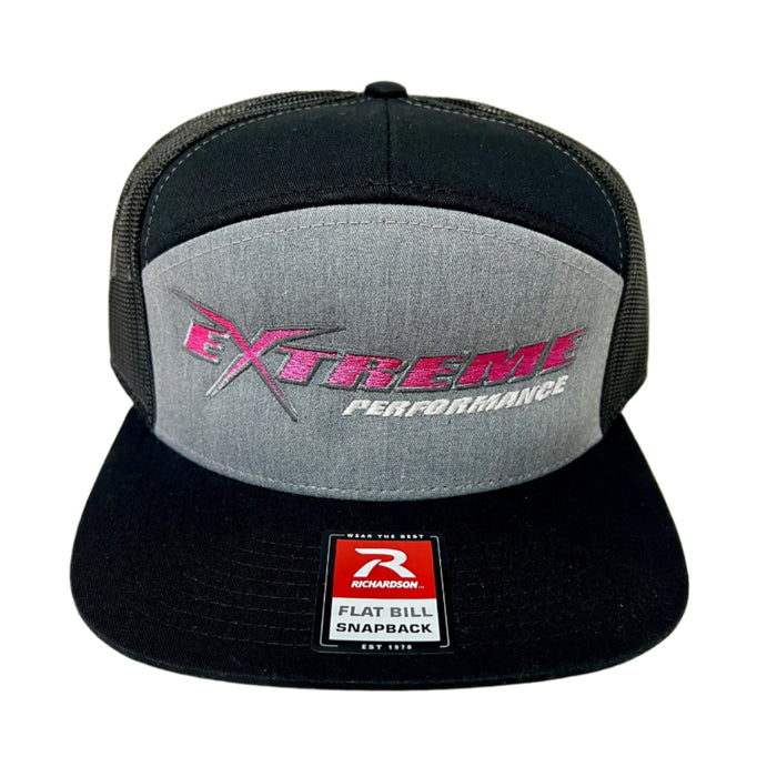 Extreme Performance Black / Grey Pink Logo Snap Back Hat